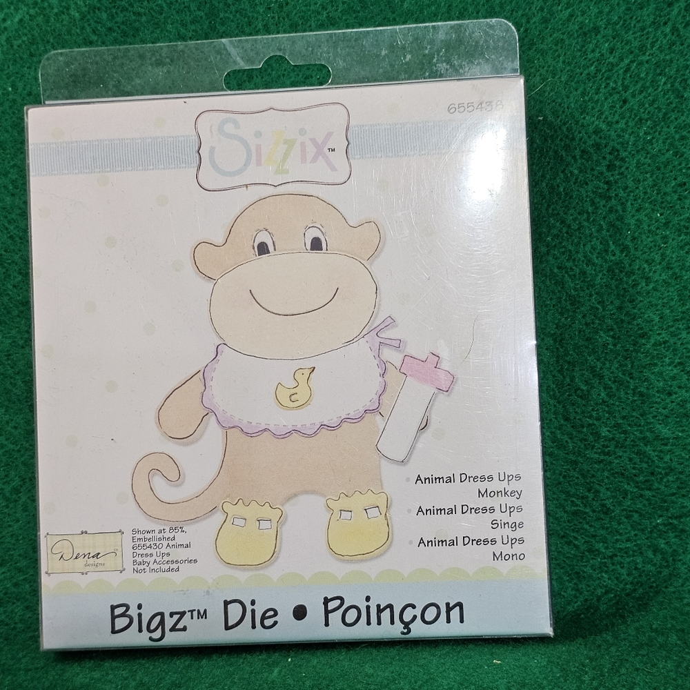Sizzix Bigz Die Animal Dress Ups Monkey #655438